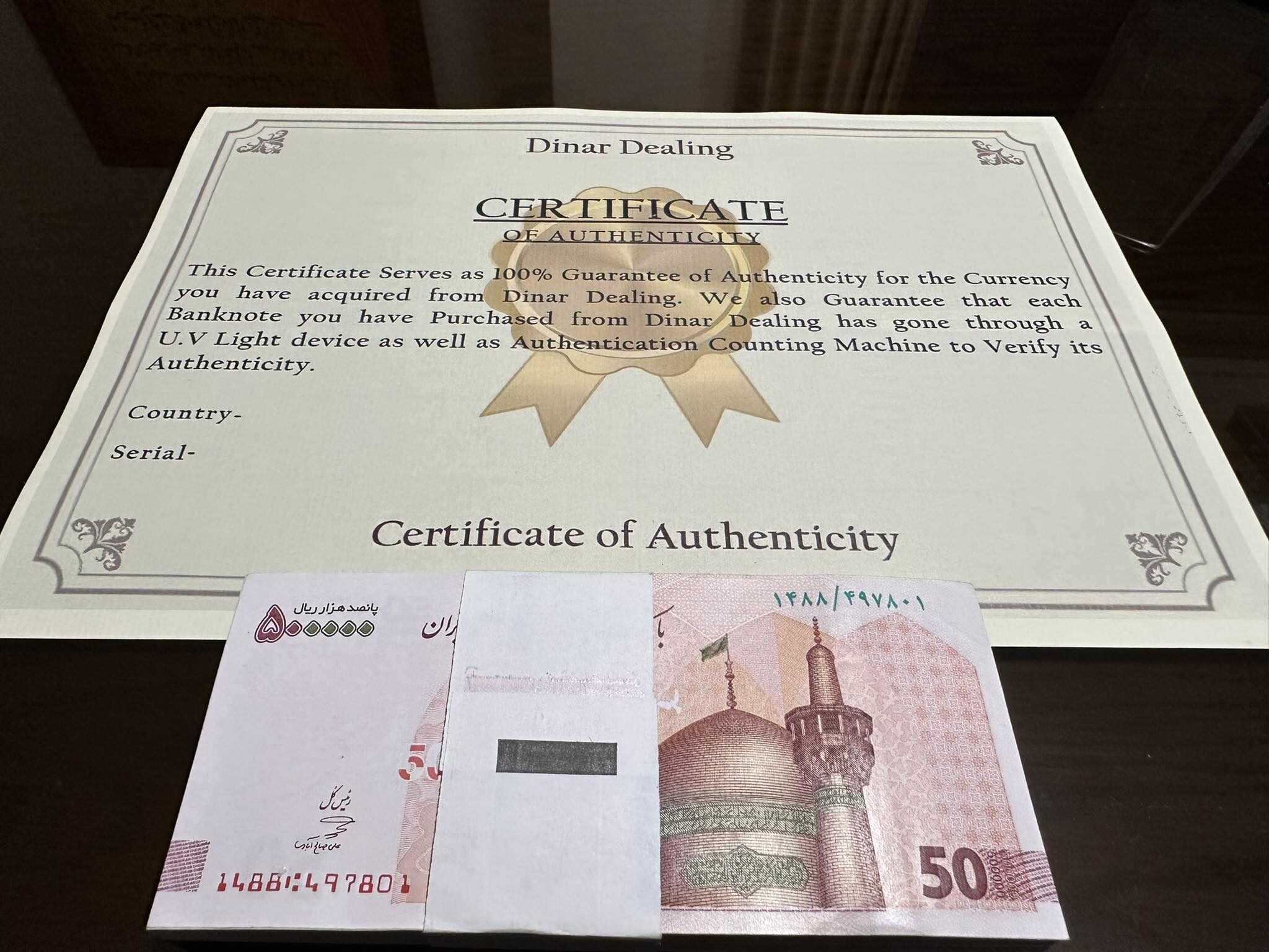 Iranian Rials Sale: 5 Bundles of 500,000 Rials + 100 Free Notes