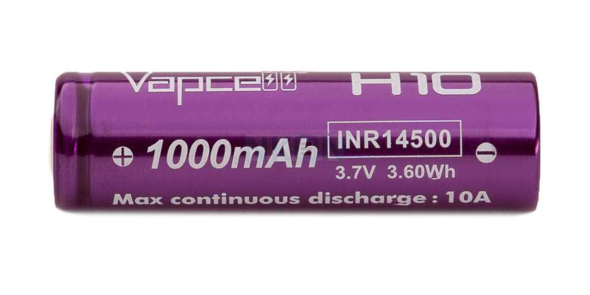 The VAPCELL H10 14500 Purple/White 10A Flat Top 1000mAh Battery