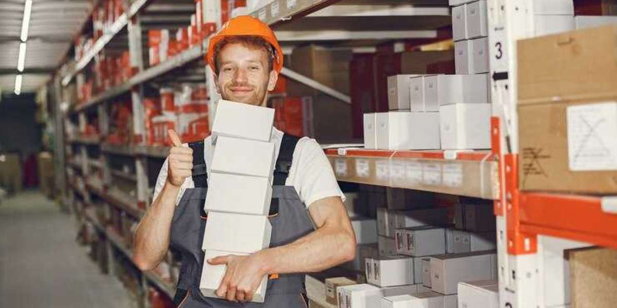 Les Employés Qui Travaillent dans un Entrepôt de Stockage des Racks et Rayonnages