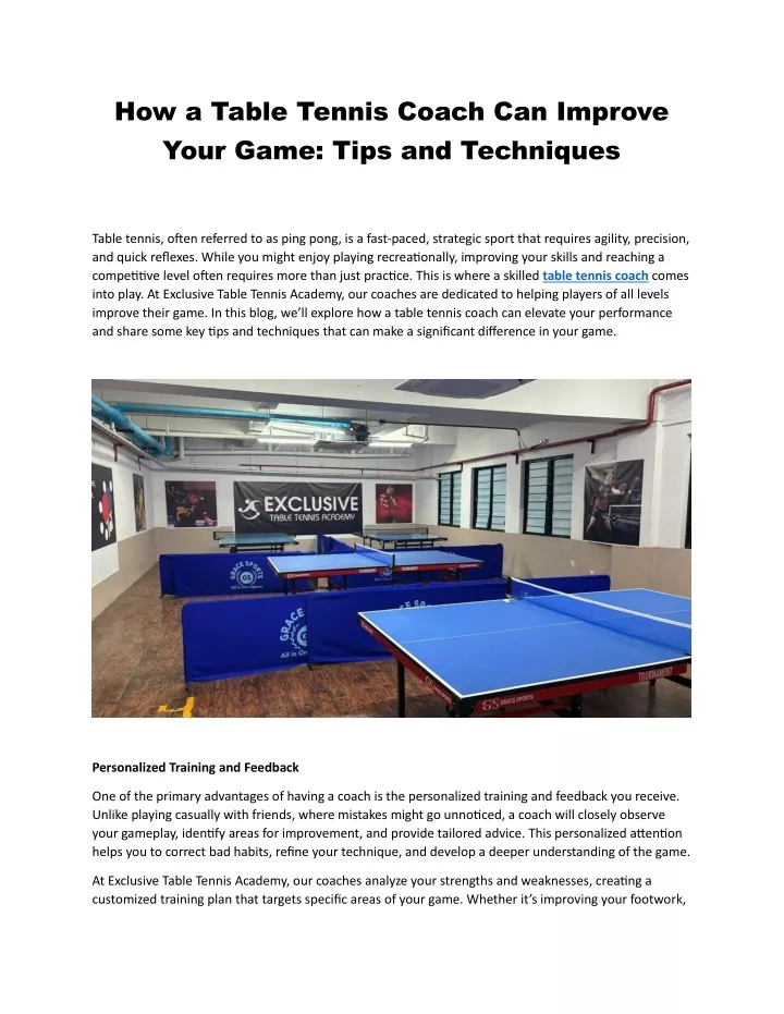 PPT - How a Table Tennis Coach Can Improve Your Game PowerPoint Presentation - ID:13514114