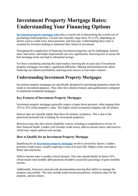 Investment Property Mortgage Rates Understanding Your Financing Options.docx