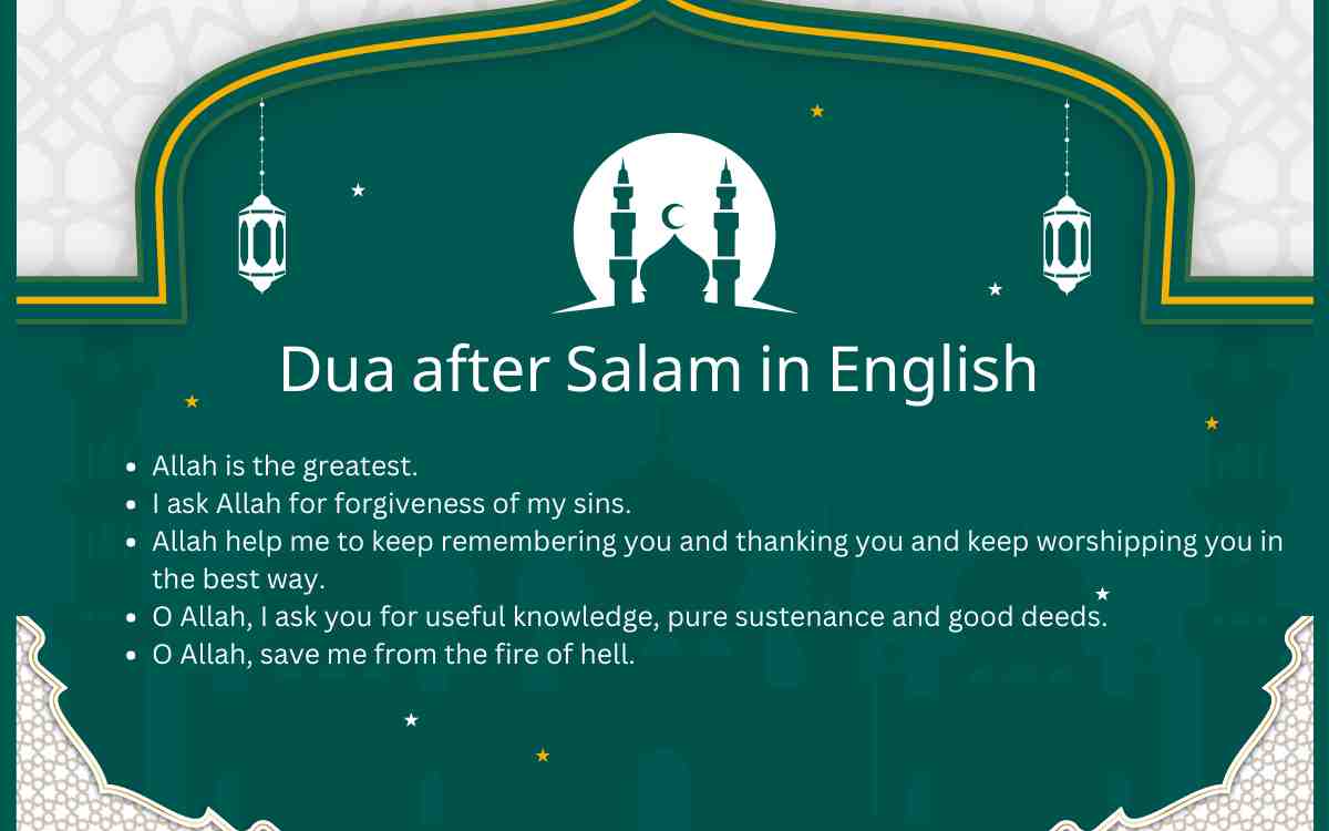 Salam Ke Baad Ki Dua in English - Dua after Salam in English