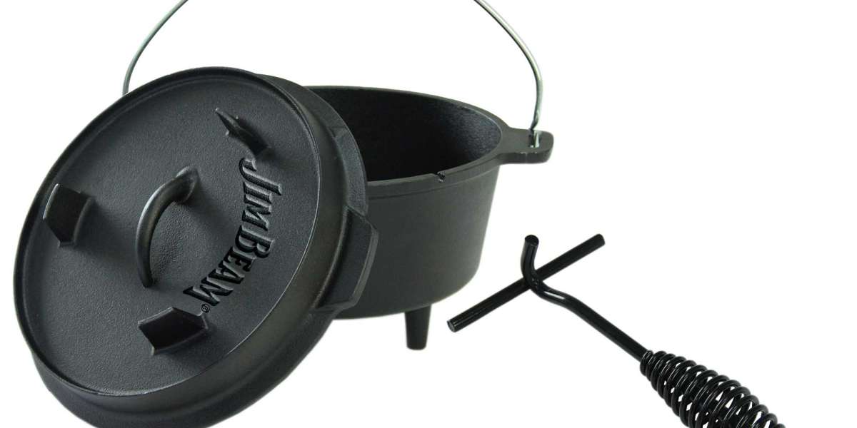 The Ultimate Cooking Companion: Jim Beam® Cast Iron 2-in-1 Dutch Oven with Lid Lifter