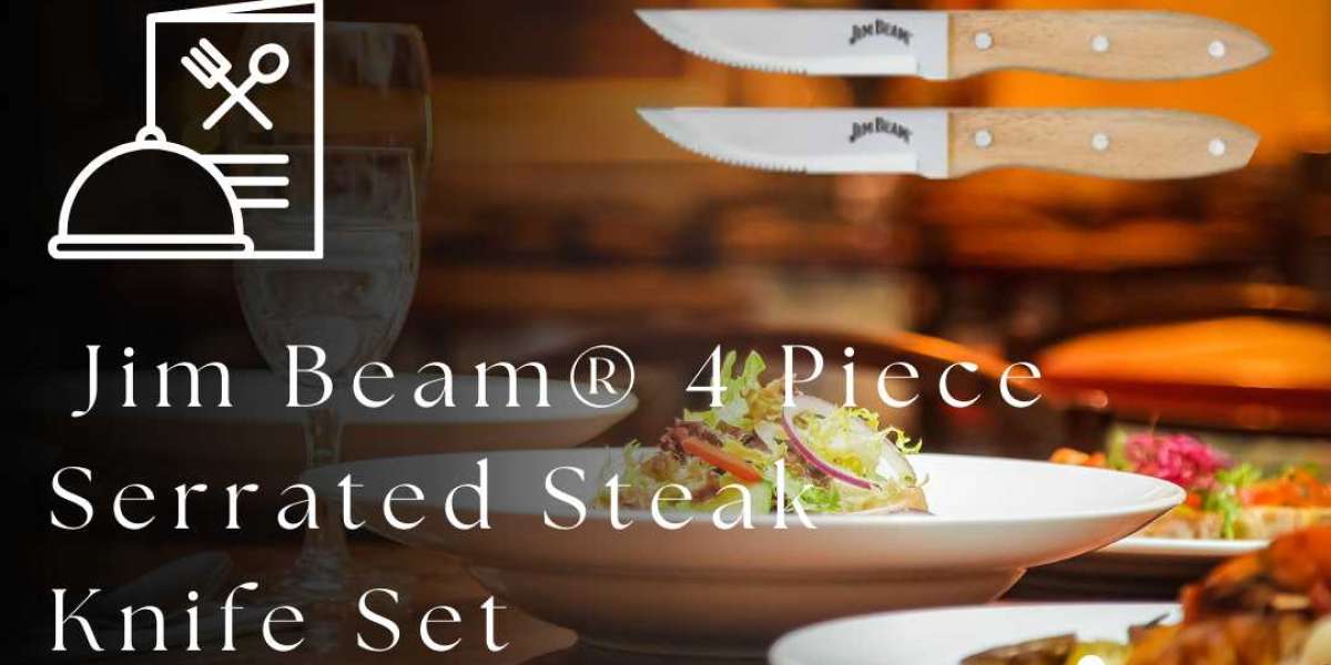 Elevate Your Steak Game with the Jim Beam® 4 Piece Serrated Steak Knife Set