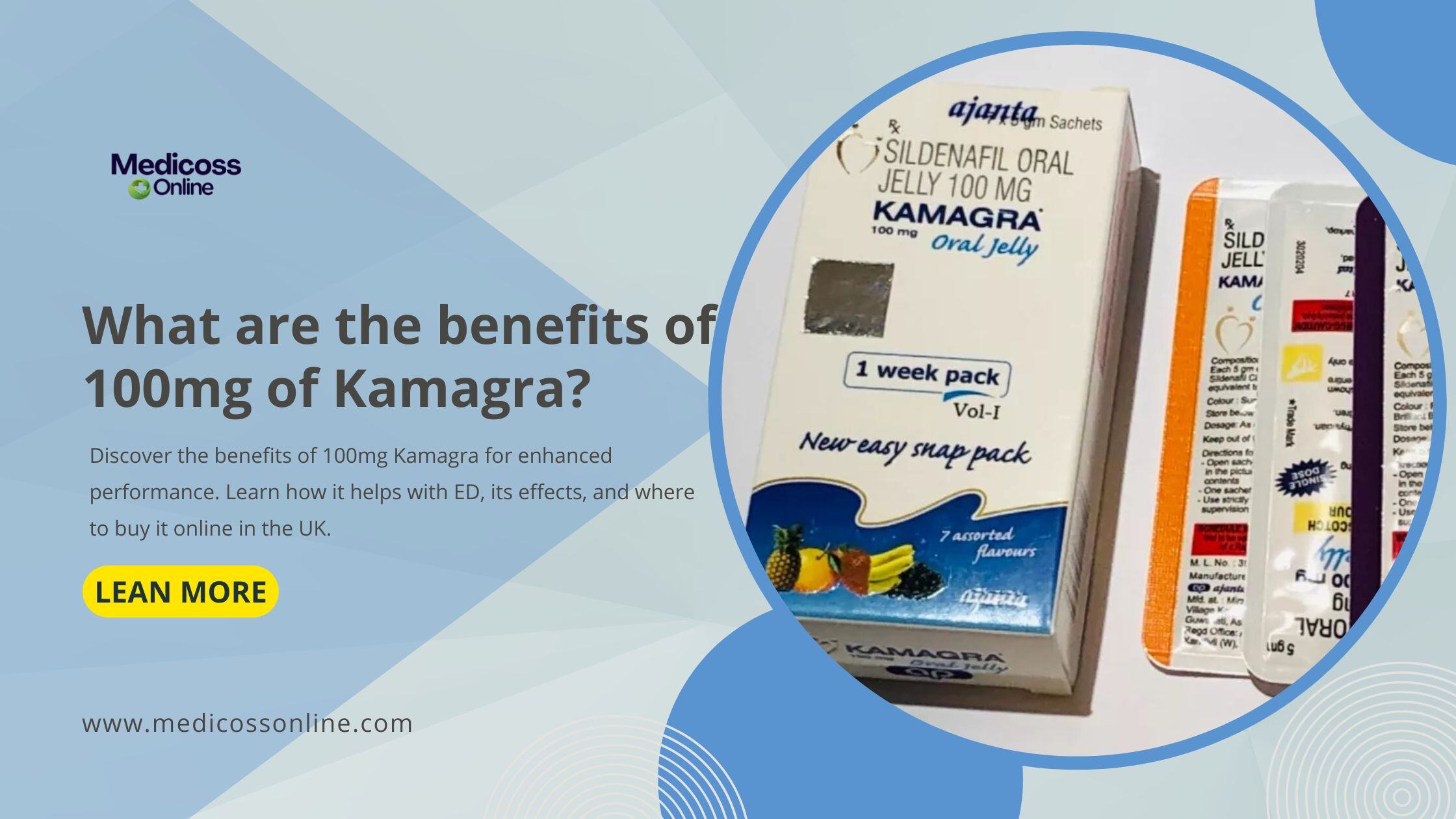 What are the benefits of 100mg of Kamagra?